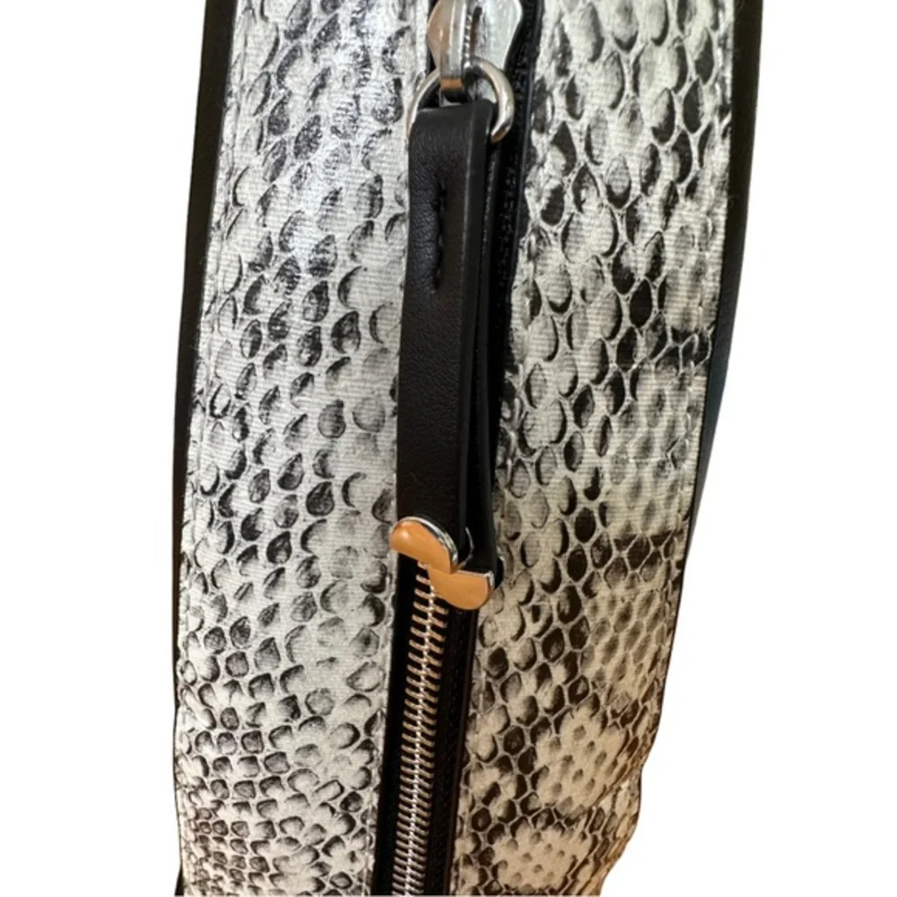 ALFANI Faux Leather Bangle‎ Hobo Shoulder Bag Black & Snake Print NWT